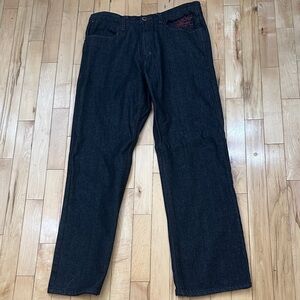 COOGI Black Jeans with Red Logo Detail